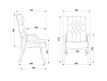 Кресло Бюрократ  T-9928WALNUT-CF