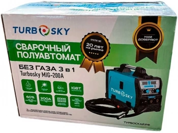 Сварочный полуавтомат Turbosky MIG-200А без газа 3 в 1