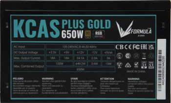 Блок питания Formula ATX 650W AC KCAS PLUS GOLD 650W RGB