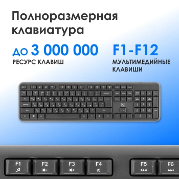 Клавиатура + мышь Оклик S277W