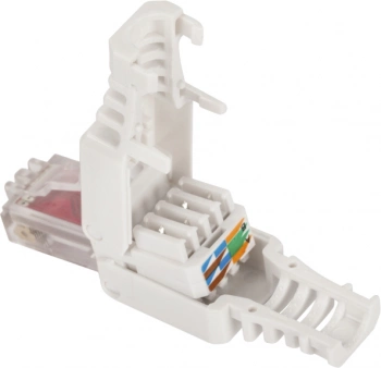 Коннектор Lanmaster LAN-TMP-U6-WH полев.RJ45 кат.6 UTP бел.
