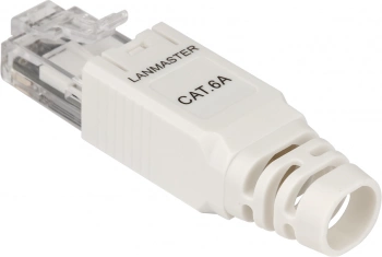 Коннектор Lanmaster LAN-TMP-U6A-WH полев.RJ45 кат.6A UTP бел. (упак.:1шт)