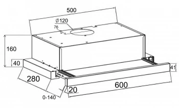 Вытяжка встраиваемая Lex Hubble G 600