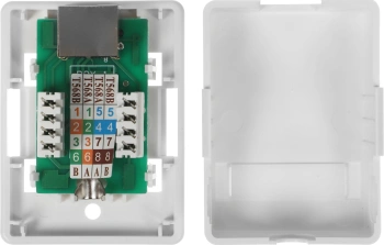 Розетка ITK CS2-1C5EF-12-G настенная 49.2x62.5x25.2мм крышка RJ45 пластик белый (упак.:1шт)