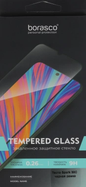 Защитное стекло для экрана BoraSCO прозрачный для Tecno Spark 30C 2.5D антиблик. 1шт. (73715)