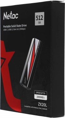 Накопитель SSD Netac USB-C 512GB NT01ZX20L-512G-32BK