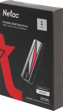Накопитель SSD Netac USB-C 1TB NT01ZX20L-001T-32BK