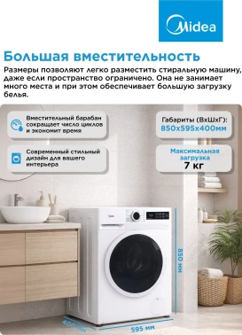Стиральная машина Midea MF01712US40/W