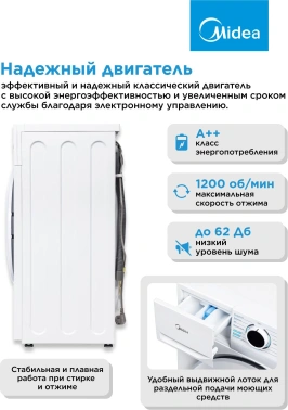 Стиральная машина Midea MF01712US40/W