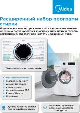 Стиральная машина Midea MF01712US40/W