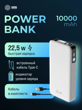 Мобильный аккумулятор Cactus  CS-PBFSPA-10000