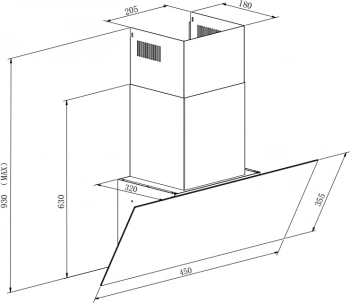 Вытяжка каминная Weissgauff Lyra BL