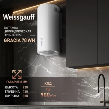 Вытяжка каминная Weissgauff Gracia 70 WH