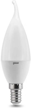 Лампа светодиодная Gauss 6.5Вт цок.:E14 свеча 220B св.свеч.бел.теп. (упак.:1шт) (104101107)