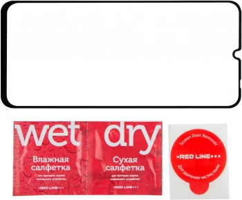 Защитное стекло для экрана Redline черный для Xiaomi Redmi 13C 2.5D 1шт. (УТ000038127)