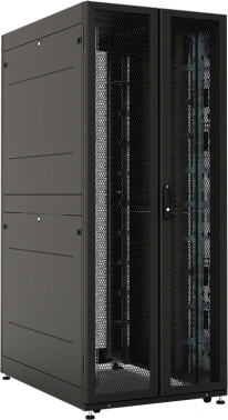 Шкаф серверный ЦМО (ШТК-СП-42.8.12-88АА-9005) напольный 42U 800x1200мм пер.дв.перфор.2ств. 2 бок.пан. задн.дв.перфор.2-хст. направл.под винты 1350кг черный 883мм 174кг 120град. 1950мм IP20 сталь
