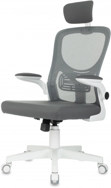 Кресло Бюрократ Aster NH-W темно-серый TW-04 Neo Grey сетка/ткань с подголов. крестов. пластик пластик белый