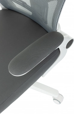 Кресло Бюрократ Aster NH-W темно-серый TW-04 Neo Grey сетка/ткань с подголов. крестов. пластик пластик белый