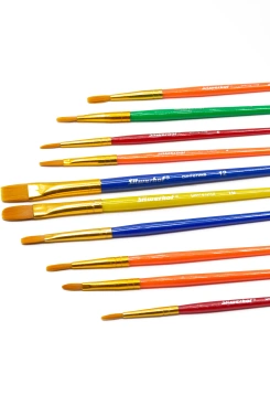 Набор кистей Silwerhof Color (наб.10шт) синт.кр.№2,3/плос.№3,6,7,12/овал.№3,10
