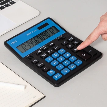 Калькулятор настольный Deli EM888A-BK-BL