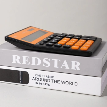 Калькулятор настольный Deli EM888A-BK-OR