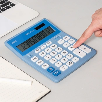 Калькулятор настольный Deli EM888A-BL