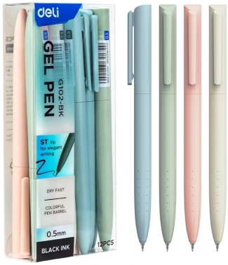 Ручка гелев. автоматическая Deli EG102-BK