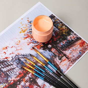 Набор кистей Deli EC406 синтетика (наб.5шт) синт.кругл.№1,3,5/синт.плос.№5,8