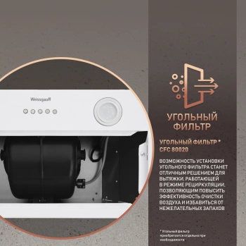 Вытяжка встраиваемая Weissgauff Dubhe 60 PB WH