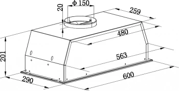 Вытяжка встраиваемая Weissgauff Dubhe 600 Touch