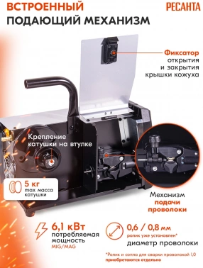 Сварочный полуавтомат Ресанта САИПА-180/5 MIG 5в1