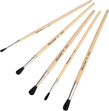 Набор кистей Silwerhof Color белка имит. (наб.5шт) круглая №1-5 дерев.ручка