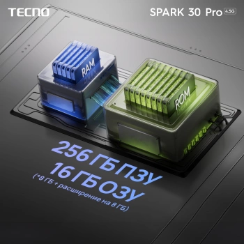 Смартфон Tecno Spark 30 Pro 128Gb 8Gb белый моноблок 3G 4G 2Sim 6.78