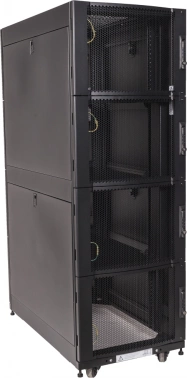 Шкаф коммутационный Lanmaster (LAN-DC-CBP4-48UX6X10) напольный 48U 600x1070мм пер.дв.перфор. 4 бок.пан. задн.дв.перфор. 1500кг черный 200кг 2259мм IP20 металл