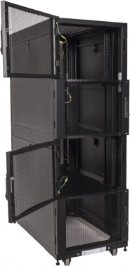 Шкаф коммутационный Lanmaster (LAN-DC-CBP4-48UX6X10) напольный 48U 600x1070мм пер.дв.перфор. 4 бок.пан. задн.дв.перфор. 1500кг черный 200кг 2259мм IP20 металл