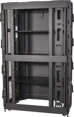 Шкаф коммутационный Lanmaster (LAN-DC-CBP4-48UX6X10) напольный 48U 600x1070мм пер.дв.перфор. 4 бок.пан. задн.дв.перфор. 1500кг черный 200кг 2259мм IP20 металл