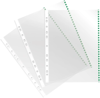 Папка-вкладыш Silwerhof Daily SD-EDGE/GRN глянцевые A4+ полипропилен 30мкм зеленый край (упак.:50шт)