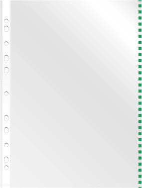 Папка-вкладыш Silwerhof Daily SD-EDGE/GRN глянцевые A4+ полипропилен 30мкм зеленый край (упак.:50шт)