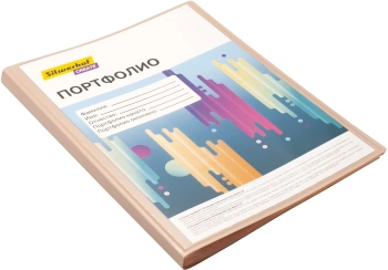 Папка-портфолио с 40 прозр.вклад. Silwerhof Create SCR-P40CR A4 пластик 0.7мм карм.на лиц.стор. кремовый