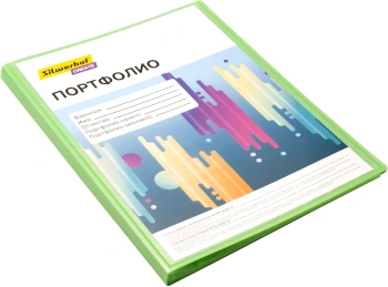 Папка-портфолио с 40 прозр.вклад. Silwerhof Create SCR-P40GRN A4 пластик 0.7мм карм.на лиц.стор. зеленый