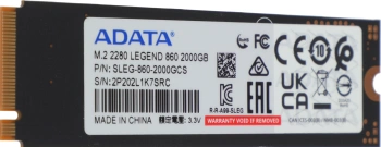 Накопитель SSD A-Data PCIe 4.0 x4 2TB SLEG-860-2000GCS Legend 860