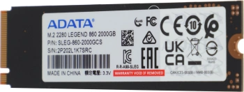 Накопитель SSD A-Data PCIe 4.0 x4 2TB SLEG-860-2000GCS Legend 860
