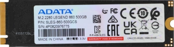 Накопитель SSD A-Data PCIe 4.0 x4 500GB SLEG-860-500GCS Legend 860