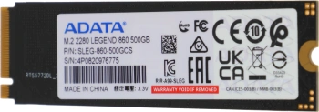 Накопитель SSD A-Data PCIe 4.0 x4 500GB SLEG-860-500GCS Legend 860
