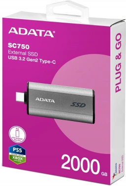 Накопитель SSD A-Data USB3.2 Gen2 2TB SC750-2000G-CCBK SC750