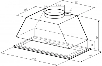 Вытяжка встраиваемая Lex Hyper 900 GS Inverter BL