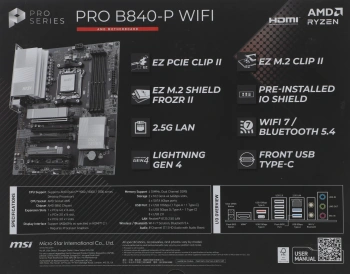 Материнская плата MSI PRO B840-P WIFI