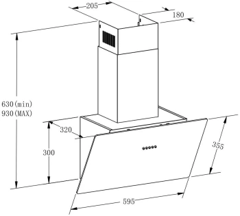 Вытяжка каминная Meferi Light AIRBOX60WH