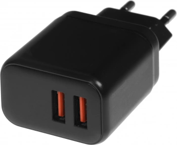 Сетевое зар./устр. BoraSCO 15W 3A 2xUSB универсальное черный (52583)