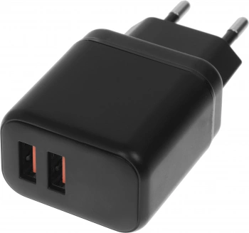 Сетевое зар./устр. BoraSCO 15W 3A 2xUSB универсальное черный (52581)